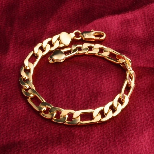 Pulsera de Eslabones Masculina Chapada en Oro de 18K