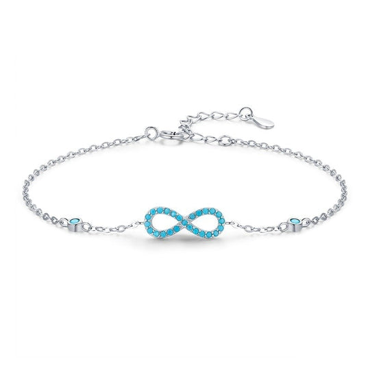 Pulsera Plata Infinito Turquesa de Plata