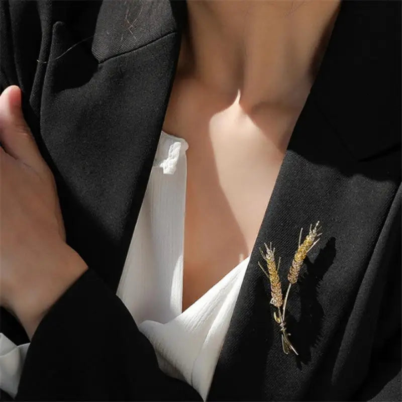 Broche Trigo con Cristales de Circonitas
