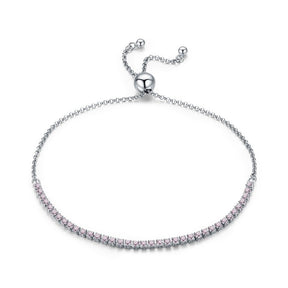 Pulsera Regulable Trendy con Circonitas en Plata